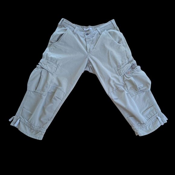 Joie Ripstop Cropped Cargo Pants VTG Y2K MADE IN USA Khaki Button Fly size 27 - Picture 16 of 16